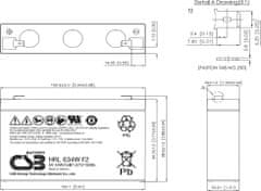 CSB Pb záložní akumulátor VRLA AGM 6V/9Ah (HRL634W F2)