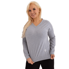 RELEVANCE Dámska blúzka s výstrihom do V plus size šedá RV-BZ-9259.97_405397 Univerzálne