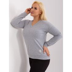 RELEVANCE Dámska blúzka s výstrihom do V plus size šedá RV-BZ-9259.97_405397 Univerzálne