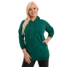 RELEVANCE Dámska bavlnená mikina plus size tmavozelená RV-BL-8221.96_405337 Univerzálne