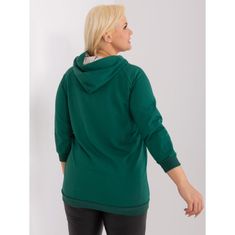 RELEVANCE Dámska bavlnená mikina plus size tmavozelená RV-BL-8221.96_405337 Univerzálne