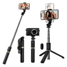Mormark Teleskopická bezdrôtová bluetooth selfie tyč s diaľkovým ovládaním a statívom 6v1 (dĺžka tyče 30 - 76 cm) | SELFIEPRO