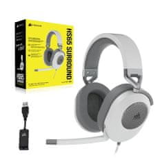 Corsair HS65 SURROUND/7.1/Jack/Drôt/Šedá-biela