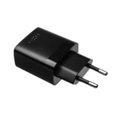 FIXED Set sieťové nabíjačky s 2xUSB výstupom a USB/USB-C káblom, 1 meter, 17W Smart Rapid Charge, čierna