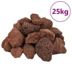 Vidaxl Sopečné kamene 25 kg červené 5-8 cm