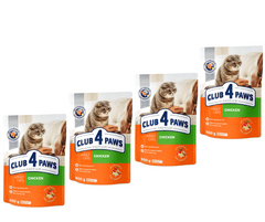 Club4Paws Premium pre mačky pre všetky plemená kura 4x900g