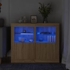 Petromila vidaXL Príručné skrinky s LED svetlami 2ks dub sonoma kompozitné drevo