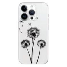 iSaprio Silikónové puzdro - Three Dandelions - black pre iPhone 15 Pro