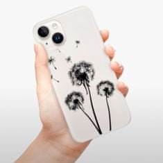 iSaprio Silikónové puzdro - Three Dandelions - black pre iPhone 15