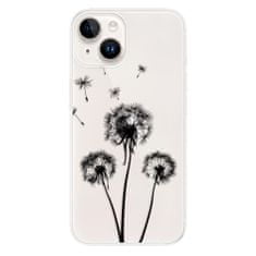 iSaprio Silikónové puzdro - Three Dandelions - black pre iPhone 15