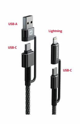 Baseus Rapid Series nabíjací / dátový kábel 3v1 USB-C (USB-C + Lightning + USB-C) PD 20W CAMLT-SC01