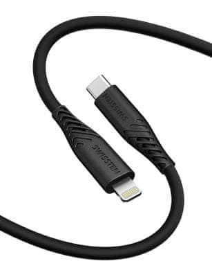 DÁTOVÝ KÁBEL SOFT SILICONE USB-C / USB-C 1,5 M 60W 71531010, čierny