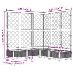 Vidaxl Záhradný kvetináč s mriežkou tmavosivý 120x120x121,5 cm PP