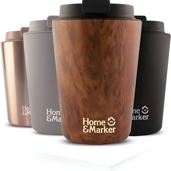 HOME & MARKER® Termo hrnček na kávu a teplé nápoje z nehrdzavejúcej ocele – 350 ml | KOFIMUG