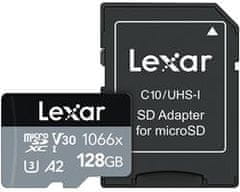 LEXAR pamäťová karta 128GB High-Performance 1066x microSDXC UHS-I, (čítanie/zápis: 160/120MB/s) C10 A2 V30 U3