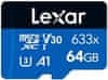 LEXAR pamäťová karta 64GB High-Performance 633x microSDXC UHS-I, (čítanie/zápis: 100/45MB/s) C10 A1 V30 U3