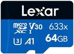 LEXAR pamäťová karta 64GB High-Performance 633x microSDXC UHS-I, (čítanie/zápis: 100/45MB/s) C10 A1 V30 U3