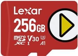 LEXAR pamäťová karta 256GB PLAY microSDXC UHS-I cards, čítanie 150MB/s C10 A1 V30 U3