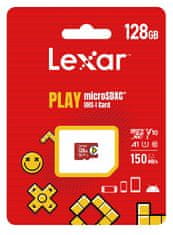 LEXAR pamäťová karta 128GB PLAY microSDXC UHS-I cards, čítanie 150MB/s C10 A1 V10 U1