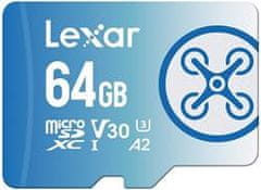 LEXAR pamäťová karta 64GB FLY High-Performance 1066x microSDXC UHS-I, (čítanie/zápis: 160/60MB/s) C10 A2 V30 U3