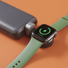 HAMA MFi bezdrôtová magnetická nabíjačka pre Apple Watch, USB-C, kompaktná, čierna/biela