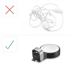 HAMA MFi bezdrôtová magnetická nabíjačka pre Apple Watch, USB-C, kompaktná, čierna/biela