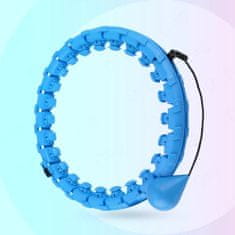 SOLFIT® Nastaviteľná fitnes obruč na tréning pásu so závažím (na veľkosť pásu 50 až 132 cm) – modrá | SPINSLIM