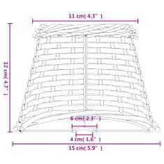 Vidaxl Tienidlo na lampu hnedé Ø15x12 cm prútené