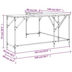 Vidaxl Stôl dub sonoma 149x149x75 cm kompozitné drevo