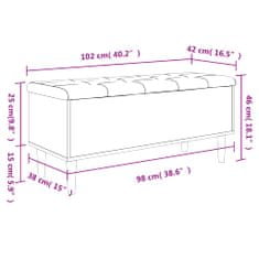 Vidaxl Úložná lavička hnedý dub 102x42x46 cm kompozitné drevo