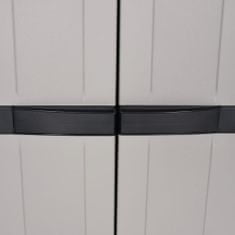 Vidaxl Vonkajšia úložná skrinka sivá a čierna 65x37x165 cm PP