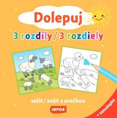 Dolepuj 3 rozdíly / 3 rozdiely - sešit/ zošit s ovečkou + samolepky