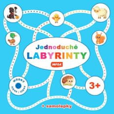 Jednoduché labyrinty - modrý sešit / zošit + samolepka