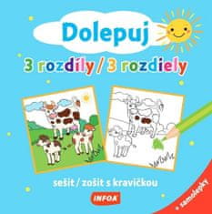 Dolepuj 3 rozdíly / 3 rozdiely - sešit/ zošit s kravičkou + samolepky