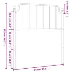 Vidaxl Kovové čelo postele čierne 90 cm