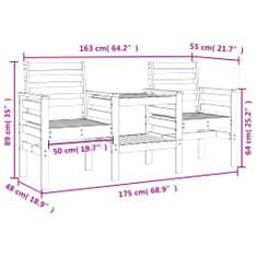 Petromila vidaXL Záhradná lavica so stolom 2-miestna biela masívna borovica
