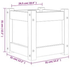 Vidaxl Záhradný kvetináč biely 31x31x31 cm masívna borovica