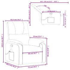 Vidaxl Masážne polohovacie kreslo hnedé mikrovláknová látka