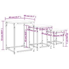 Vidaxl Zasúvacie konferenčné stolíky 3 ks dub sonoma kompozitné drevo