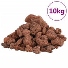 Vidaxl Sopečné kamene 10 kg červené 1-2 cm