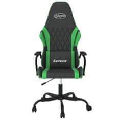 Vidaxl Masážna herná stolička čierna a zelená umelá koža