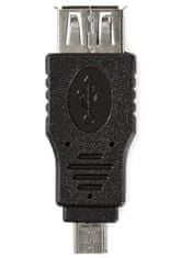 Nedis redukcia USB 2.0/ zástrčka USB micro B - zásuvka USB A/ čierny/ blister