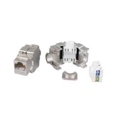 XtendLan Keystone jack RJ45, CAT6A, STP, strieborný, 180 st, zaklapávacia zozadu