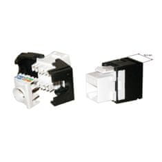 XtendLan Keystone jack RJ45, CAT6, UTP, zaklapávacia, bielo-čierny