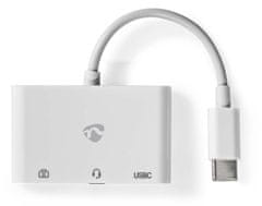 Nedis USB 2.0 multiport adaptér/ zástrčka USB-C/ zásuvka USB-A/ zásuvka USB-C/ zásuvka 3,5 mm/ 480 Mbps/ okrúhly/ blister