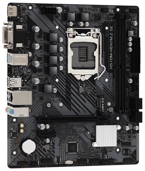 ASRock H510M-HDV/M.2 SE / Intel H470 / LGA1200 / 2x DDR4 / M.2 / VGA / DVI-D / HDMI / mATX