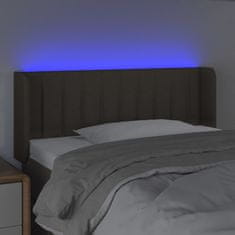 Vidaxl Čelo postele s LED sivohnedé 83x16x78/88 cm látka