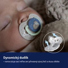 LOVI Cumlík silikónový dynamický Night&Day 0-3m 2ks holka