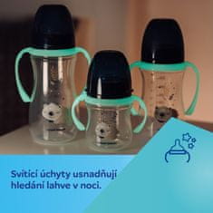 Canpol babies Fľaša antikoliková so svietiacimi úchytmi EasyStart Sleepy koala 240ml ružová