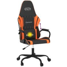 Vidaxl Masážna herná stolička čierna a oranžová umelá koža